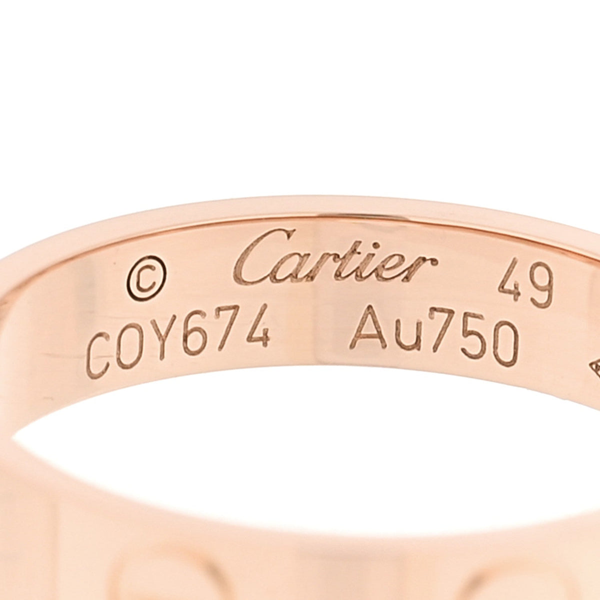 Cartier 18K Pink Gold 3.5mm LOVE Wedding Band Ring 49 5