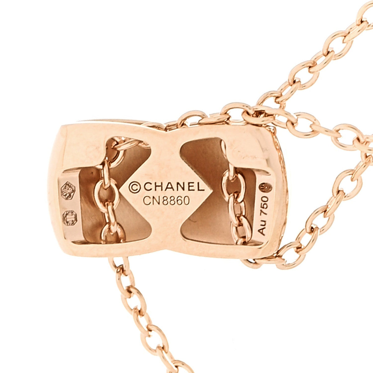 Chanel 18K Beige Gold Coco Crush Pendant Necklace