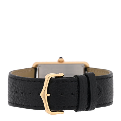Cartier Stainless Steel 18K Yellow Gold Calfskin 27mm Tank Solo Quartz Watch