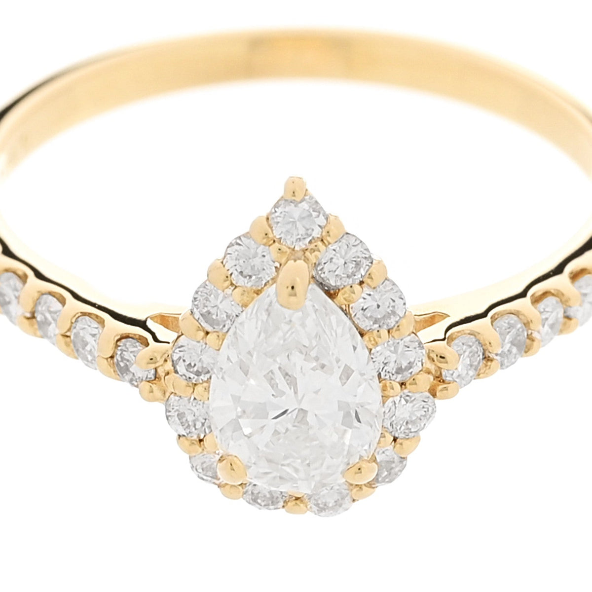 Parker & West by FASHIONPHILE18K Yellow Gold Diamond .53ctw Pear Cut Engagement Ring  53 6.25