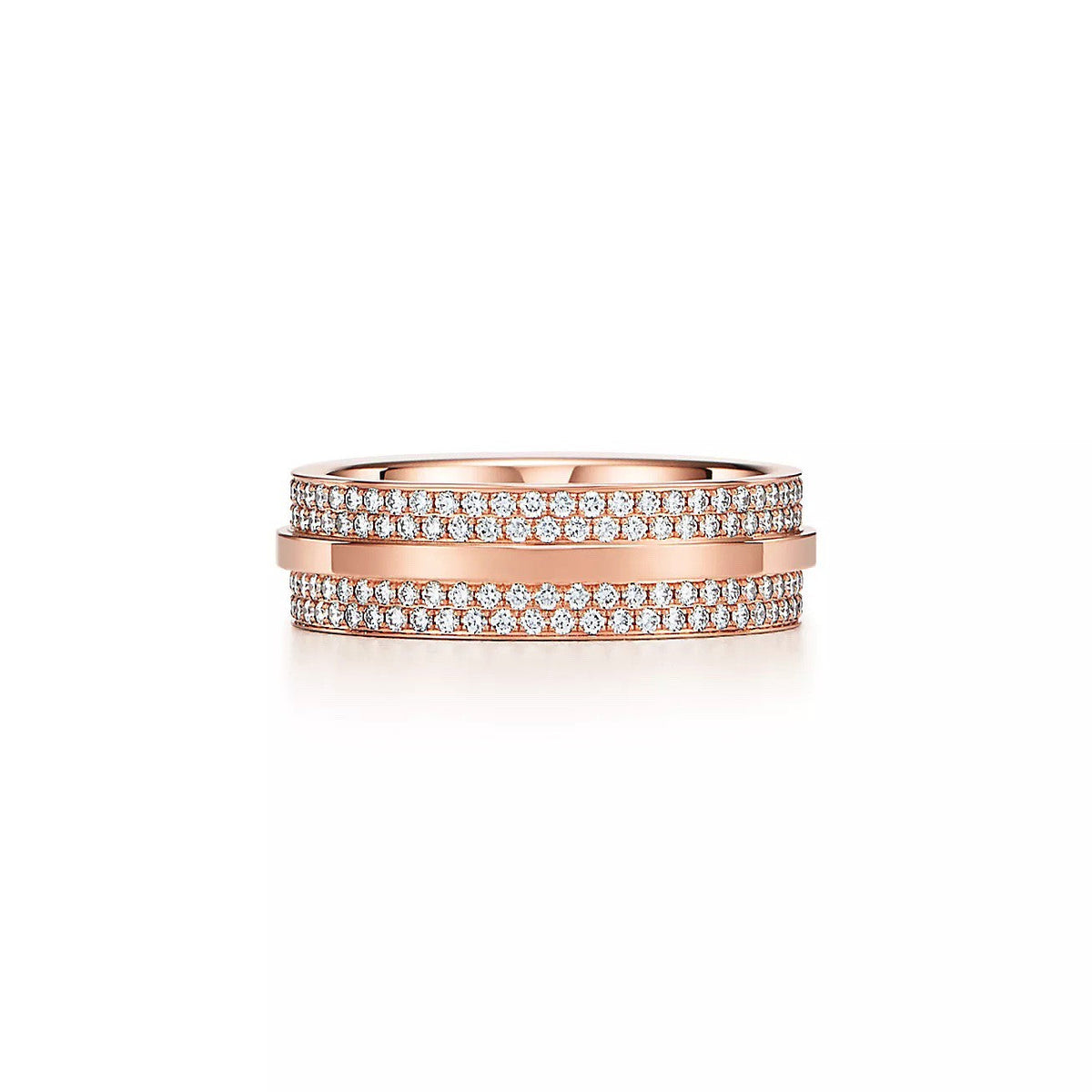 18K Gold Diamond Tiffany T Ring