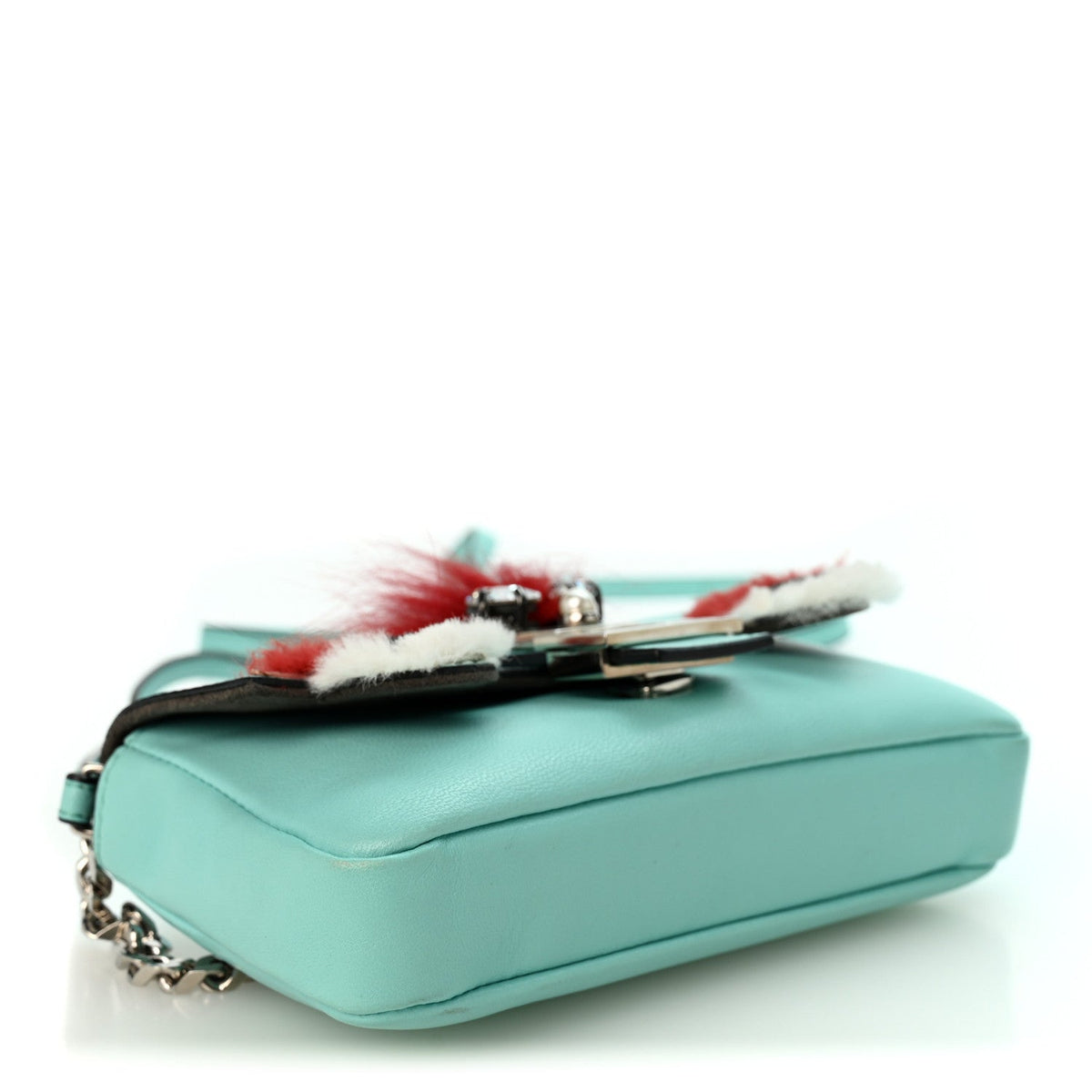 Fendi Nappa Rabbit Fox Fur Micro Buggie Baguette Tiffany 1981735