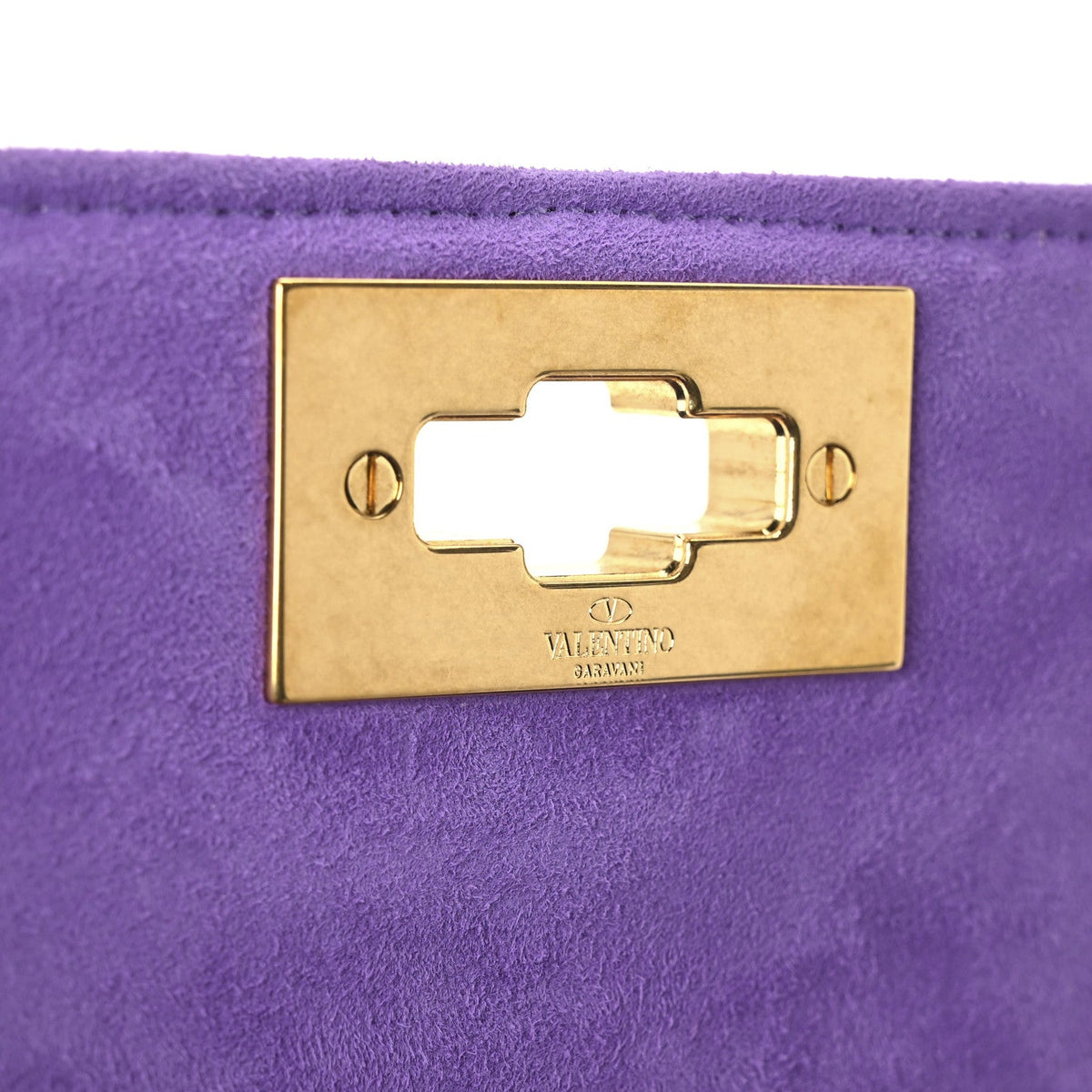 Valentino Garavani Crystal Suede Small Roman Stud Shoulder Bag Light Amethyst Glicine