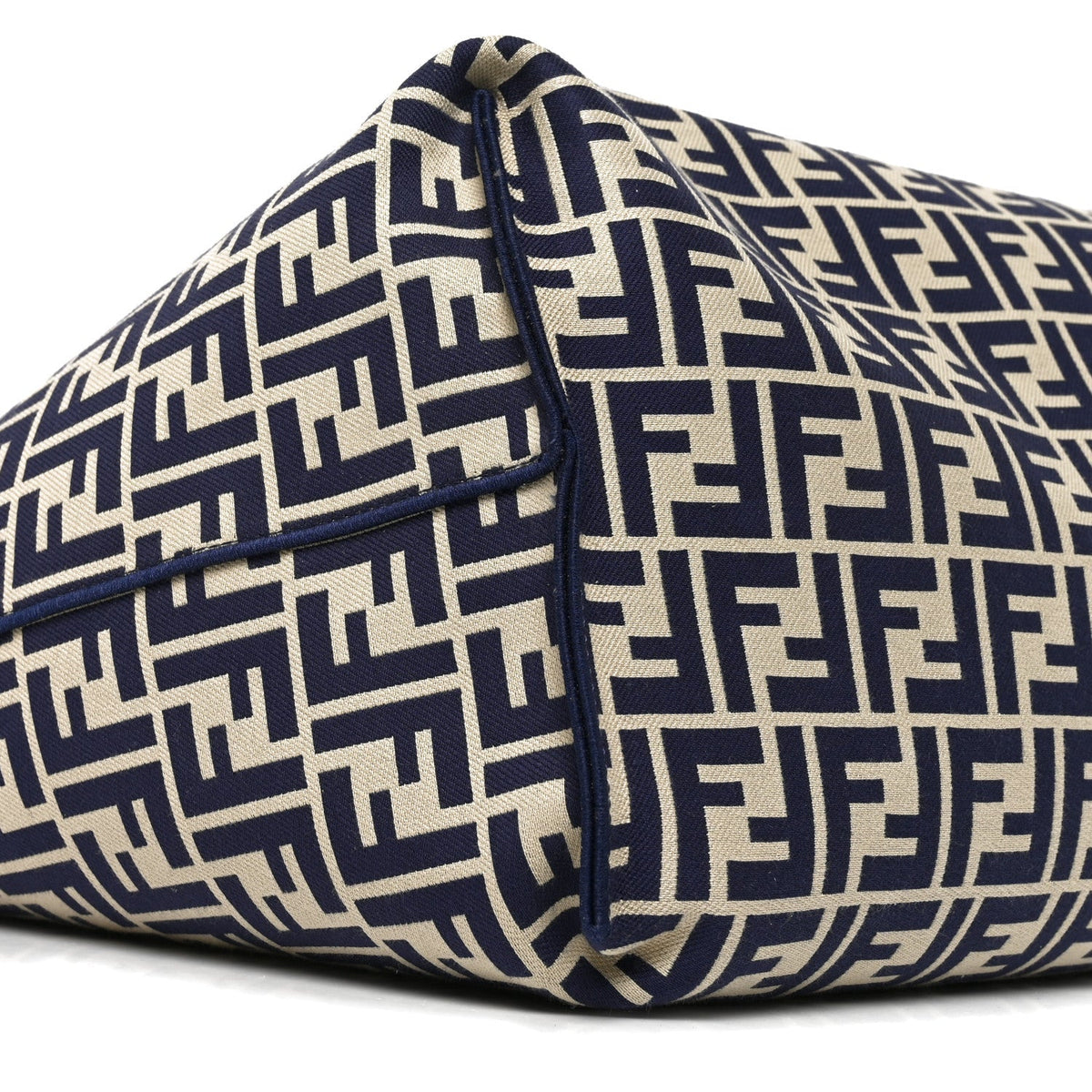 Fendi Pequin Vitello Reversible Large Shopping Tote Midnight Blue