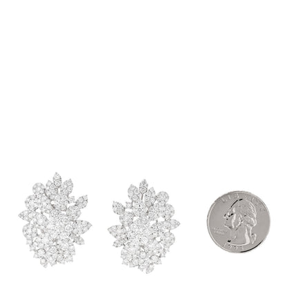 Parker & West 18K White Gold Diamond 9.28ctw Cluster Earrings