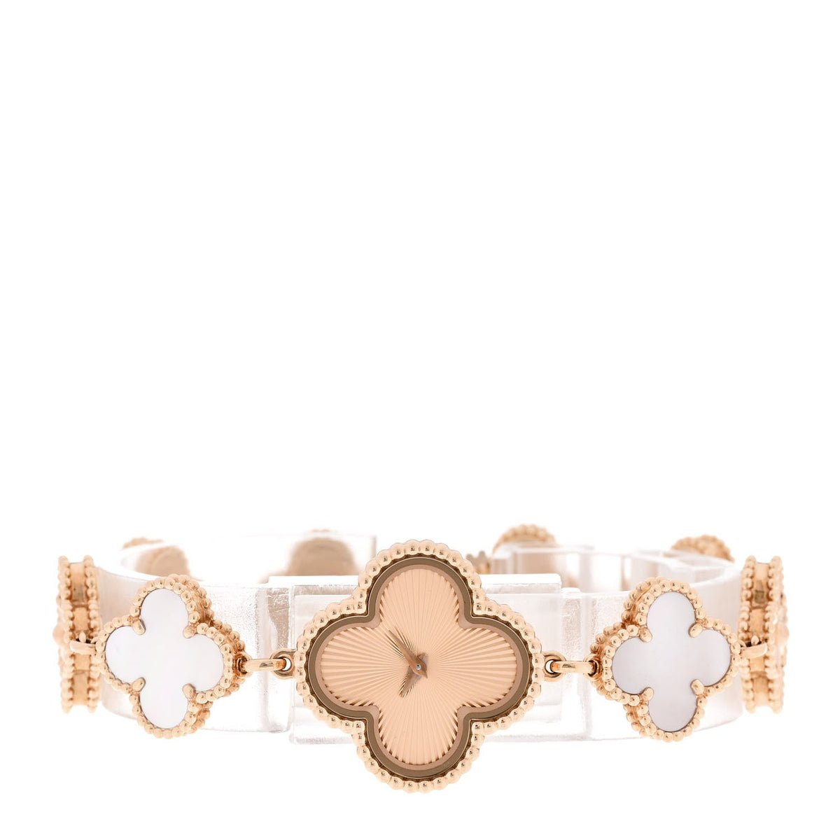 Van Cleef & Arpels 18K Rose Gold Mother of Pearl 23mm Alhambra Watch Pink