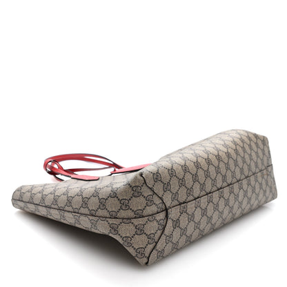 Gucci GG Supreme Monogram Medium Reversible Tote Beige Red