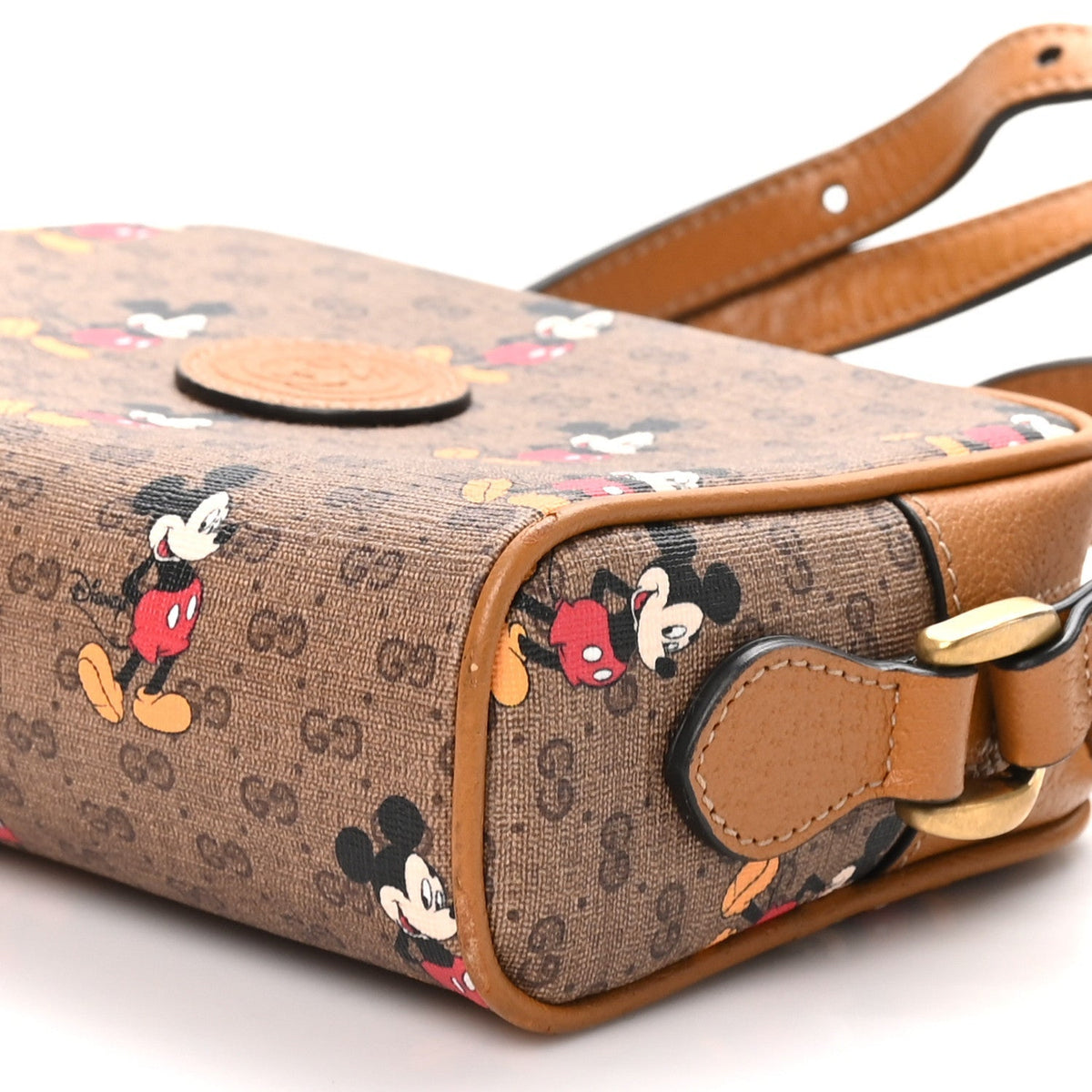Gucci Disney Mini GG Supreme Mickey Mouse Shoulder Bag Beige Sun Oil