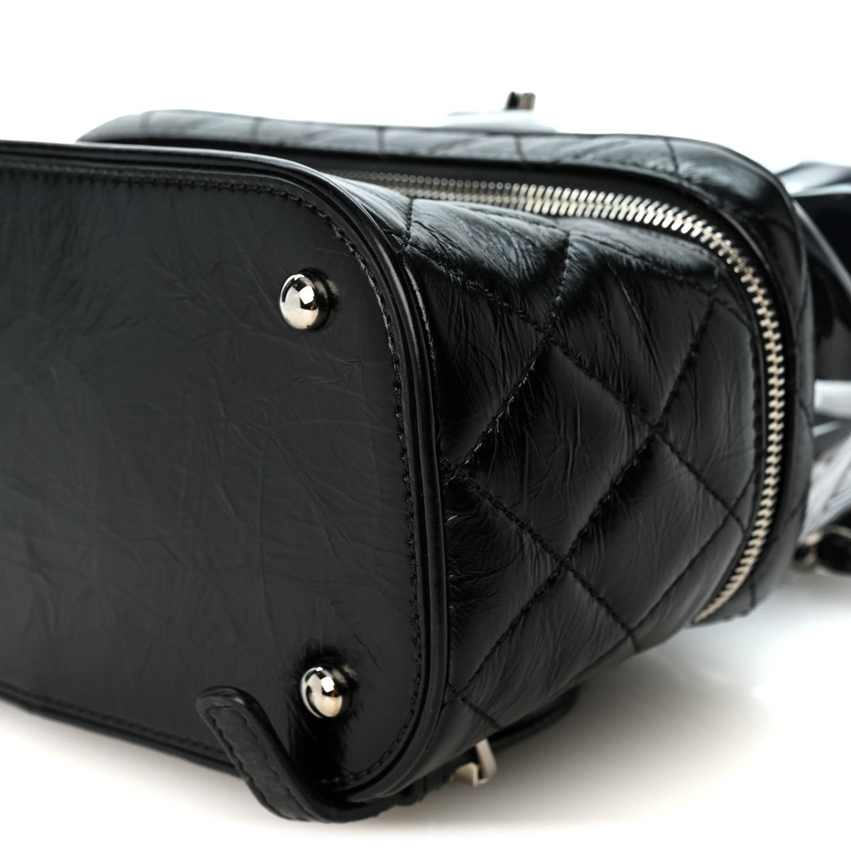 Chanel Crumpled Calfskin PVC Quilted Backpack Black