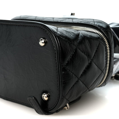 Chanel Crumpled Calfskin PVC Quilted Backpack Black