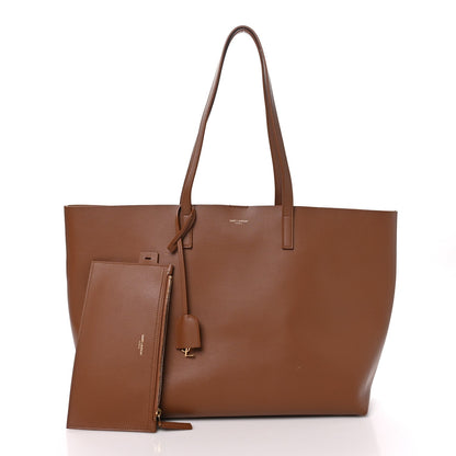 Saint Laurent Calfskin Large Shopping Tote Brick