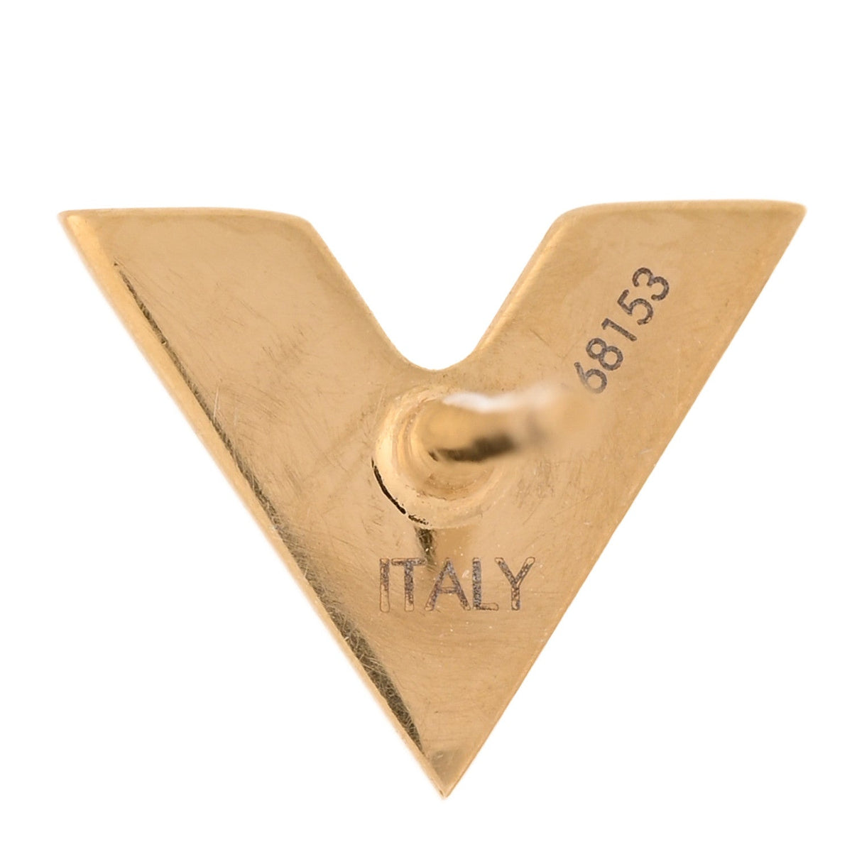 Louis Vuitton Brass Essential V Stud Earrings Gold