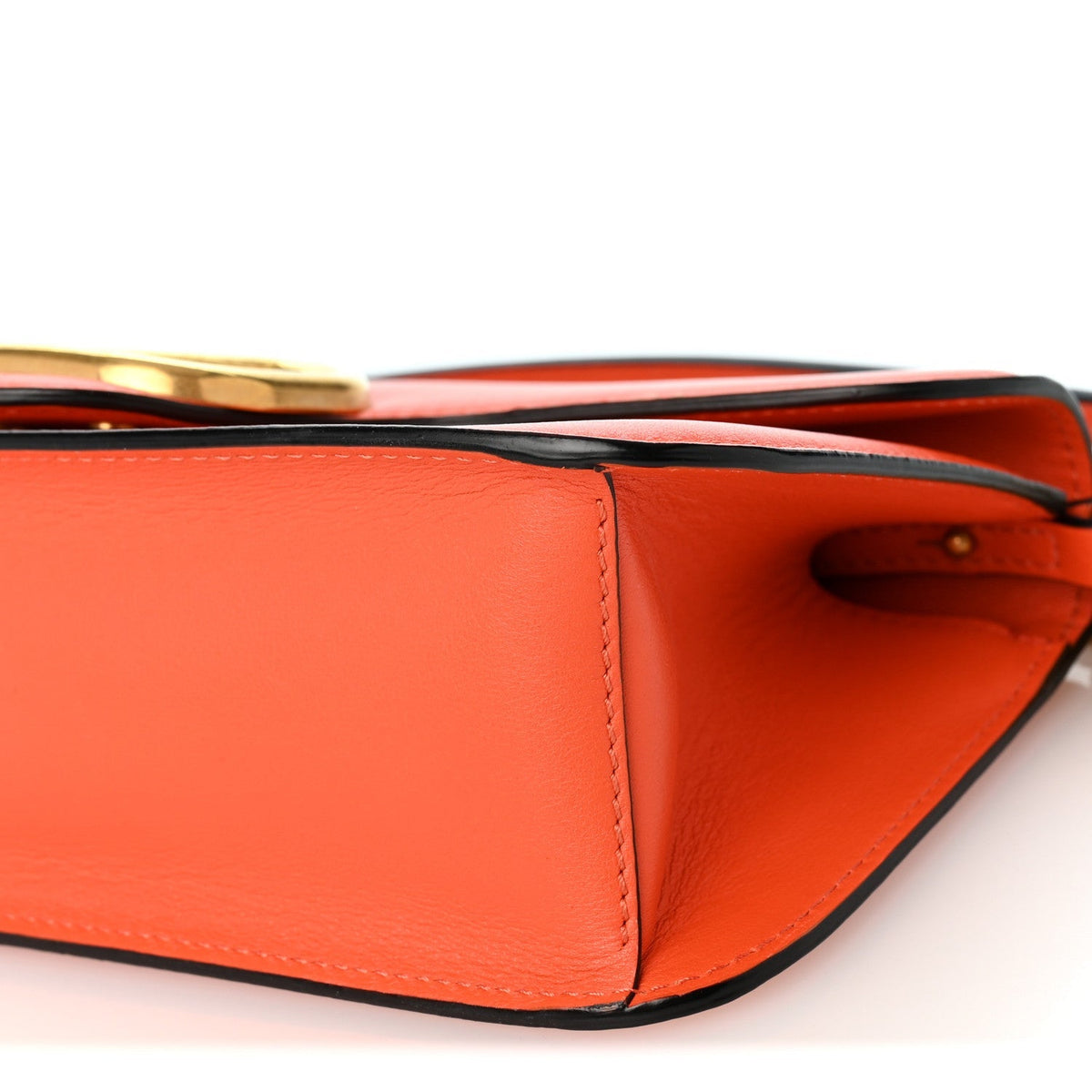 Valentino Garavani Calfskin Vlogo Loco Shoulder Bag Orange