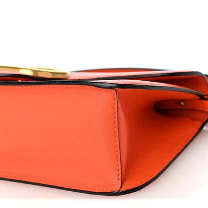 Valentino Garavani Calfskin Vlogo Loco Shoulder Bag Orange