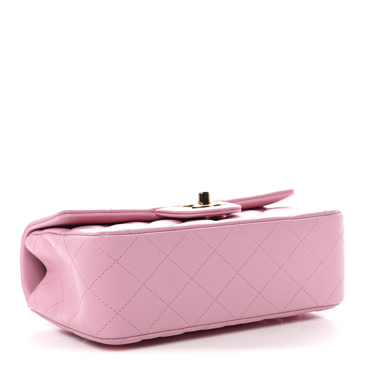 Chanel Lambskin Quilted Mini Top Handle Rectangular Flap Pink 1828381