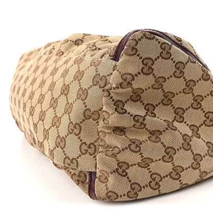 Gucci Metallic Monogram Large D Gold Hobo Purple