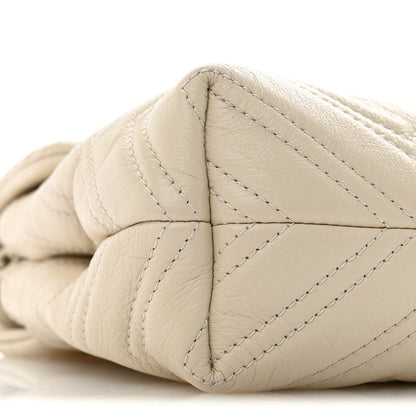 Gucci Calfskin Monochrome Small GG Marmont Shoulder Bag Ivory