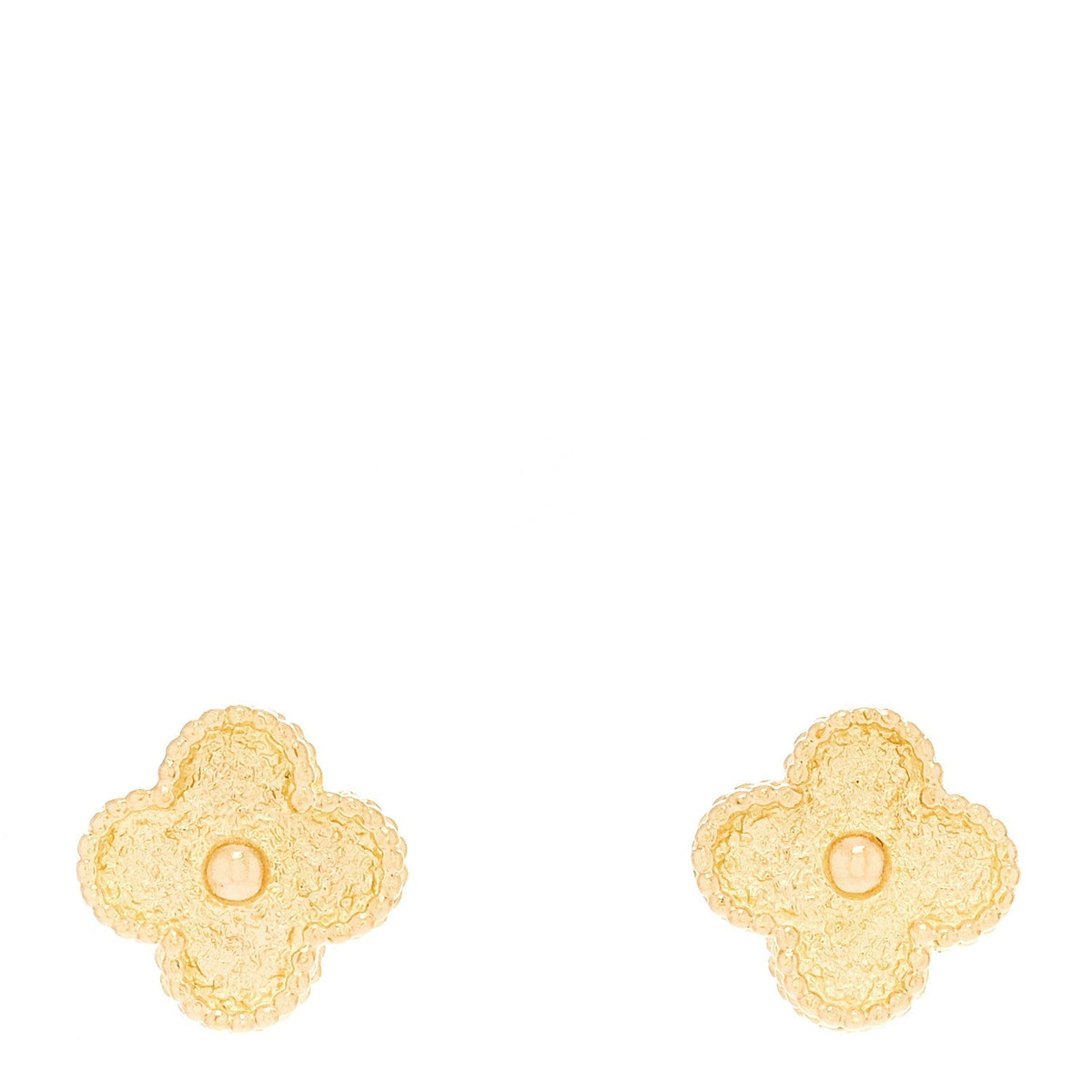 Van Cleef & Arpels 18K Yellow Gold Vintage Alhambra Earrings