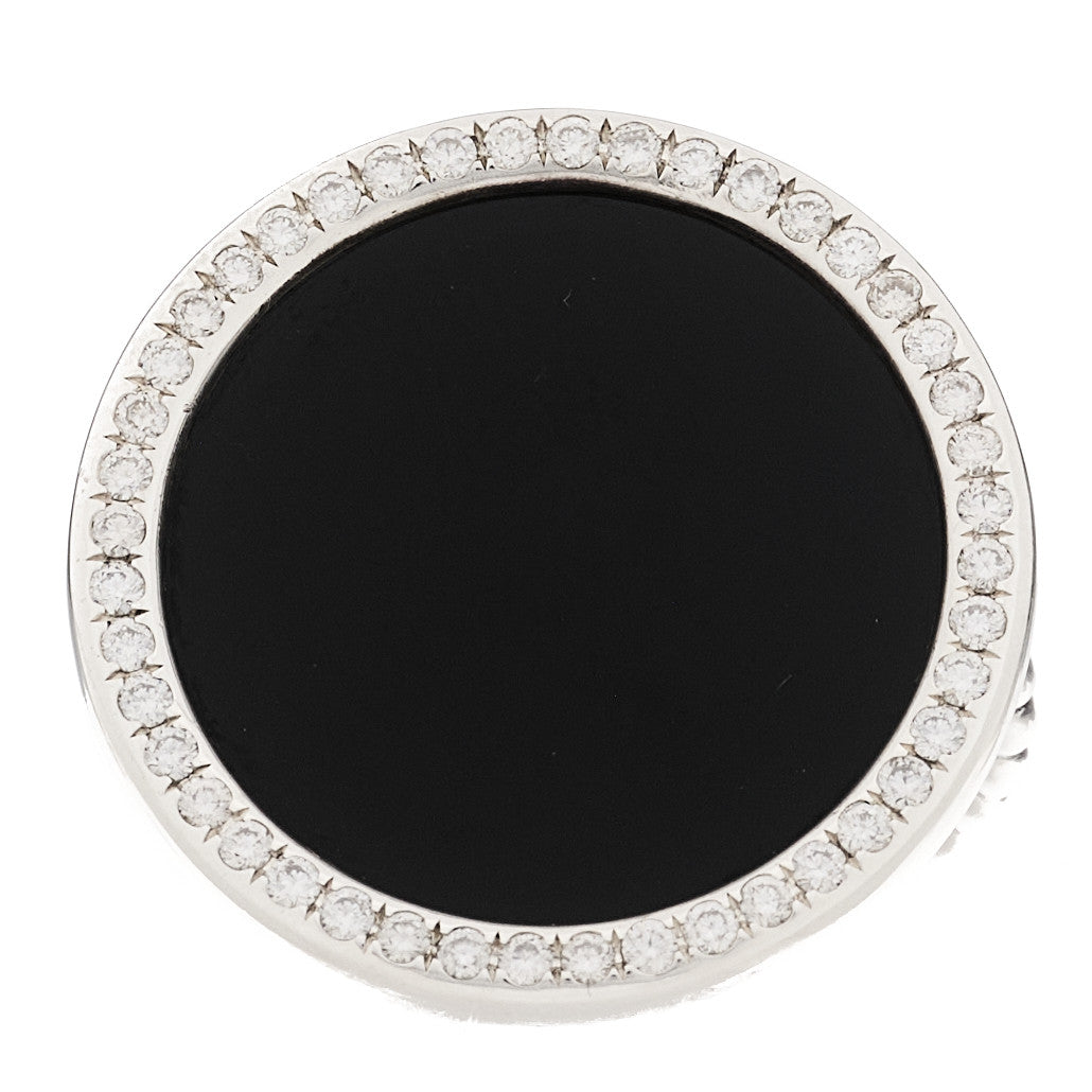 Sterling Silver Diamond Black Onyx Elements Ring 49 5