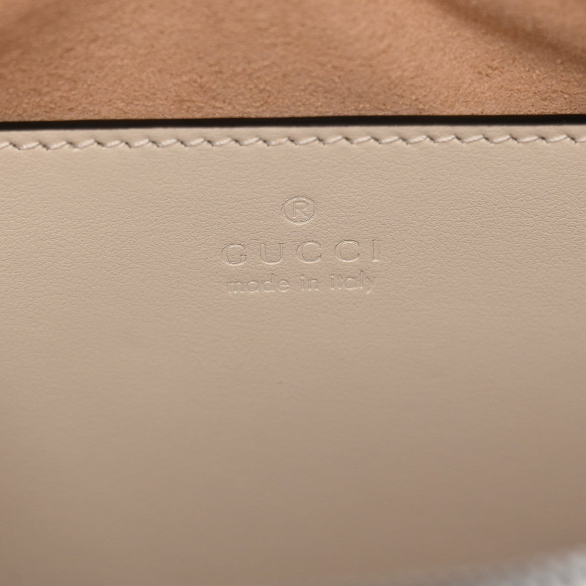 Gucci Calfskin Matelasse Small GG Marmont Chain Shoulder Bag White
