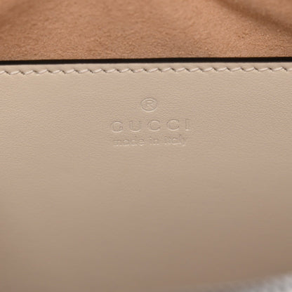 Gucci Calfskin Matelasse Small GG Marmont Chain Shoulder Bag White