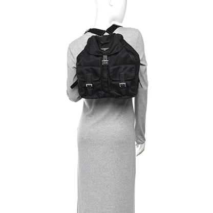 Prada Tessuto Nylon Saffiano Medium Backpack Black