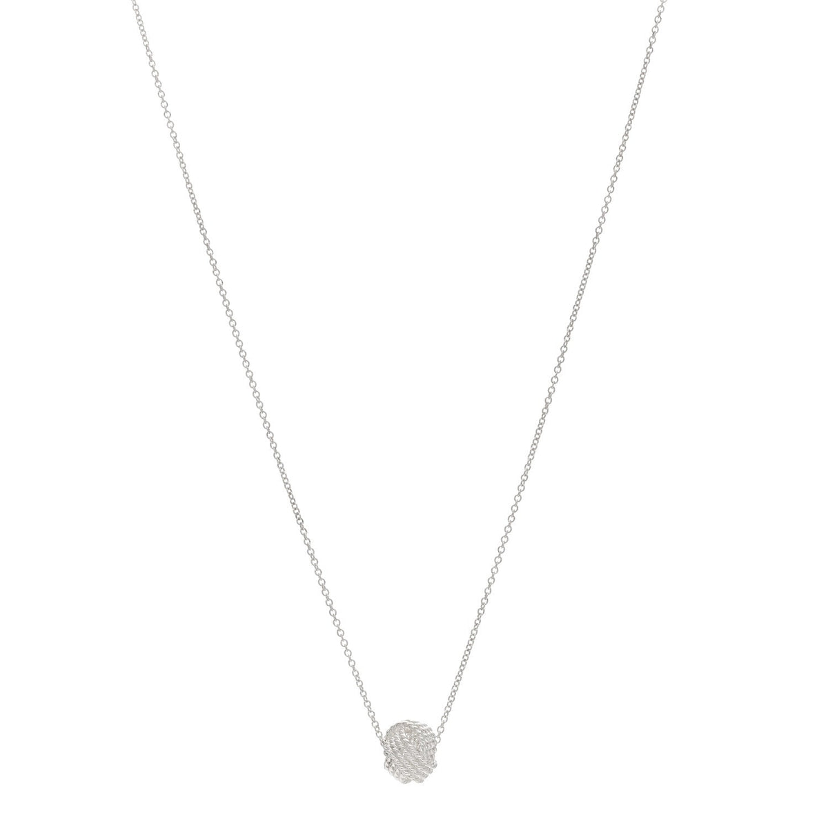 Tiffany Sterling Silver Twist Knot Pendant Necklace 40.6cm