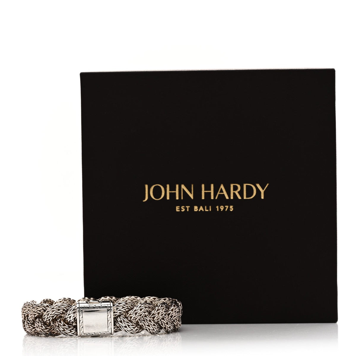 John Hardy Sterling Silver 14mm Braided Classic Chain Bracelet 16.5cm