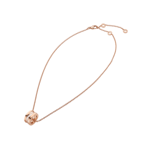 Bulgari 18K Rose Gold White Ceramic B.zero1 Necklace