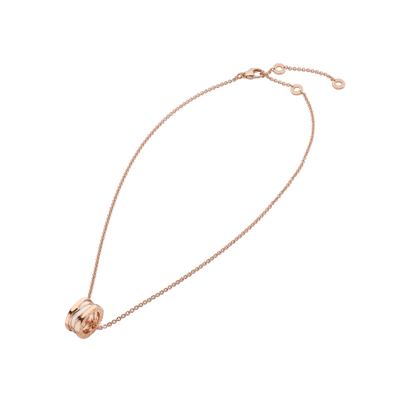Bulgari 18K Rose Gold White Ceramic B.zero1 Necklace