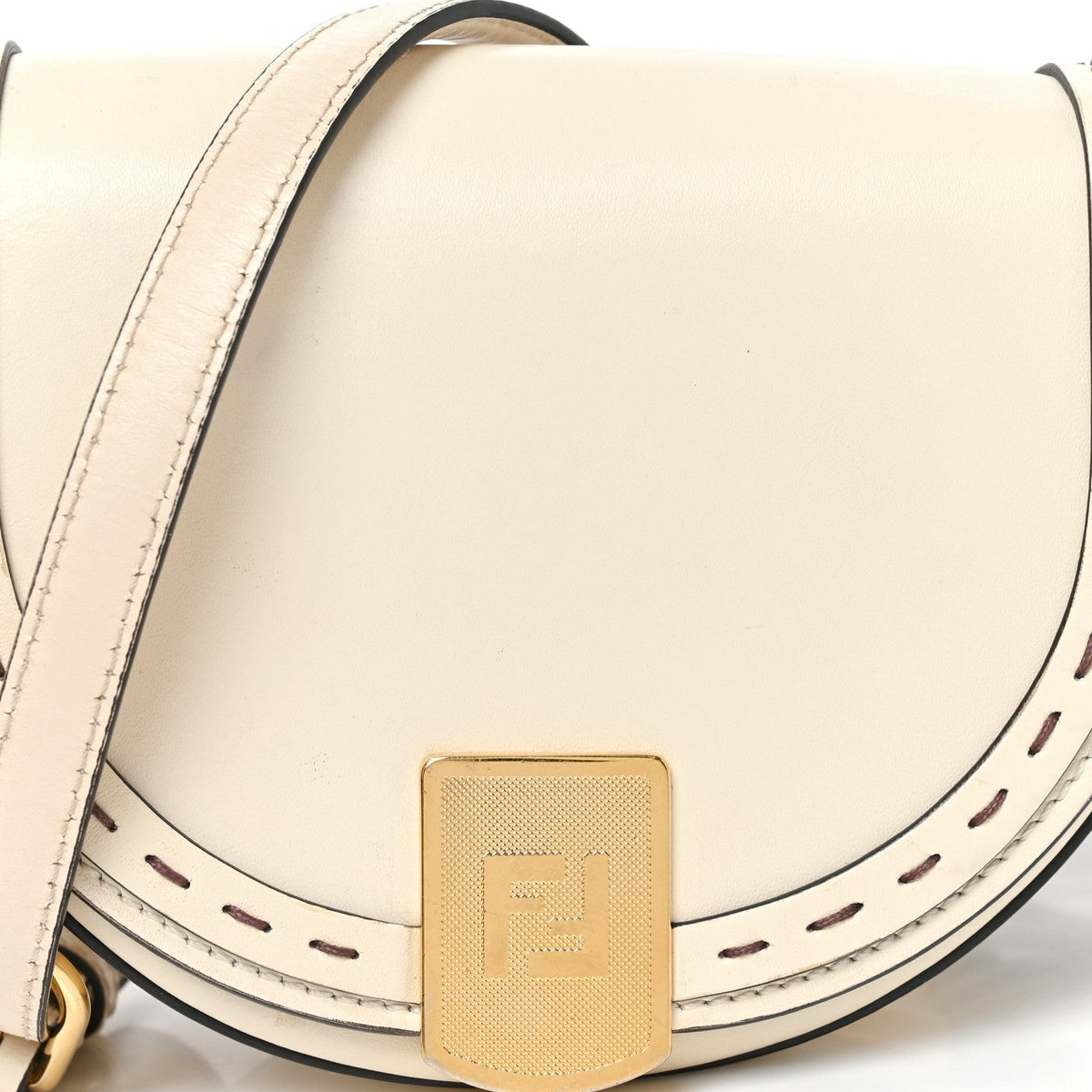 Fendi Vitello King Plexiglass Moonlight Shoulder Bag White Ice