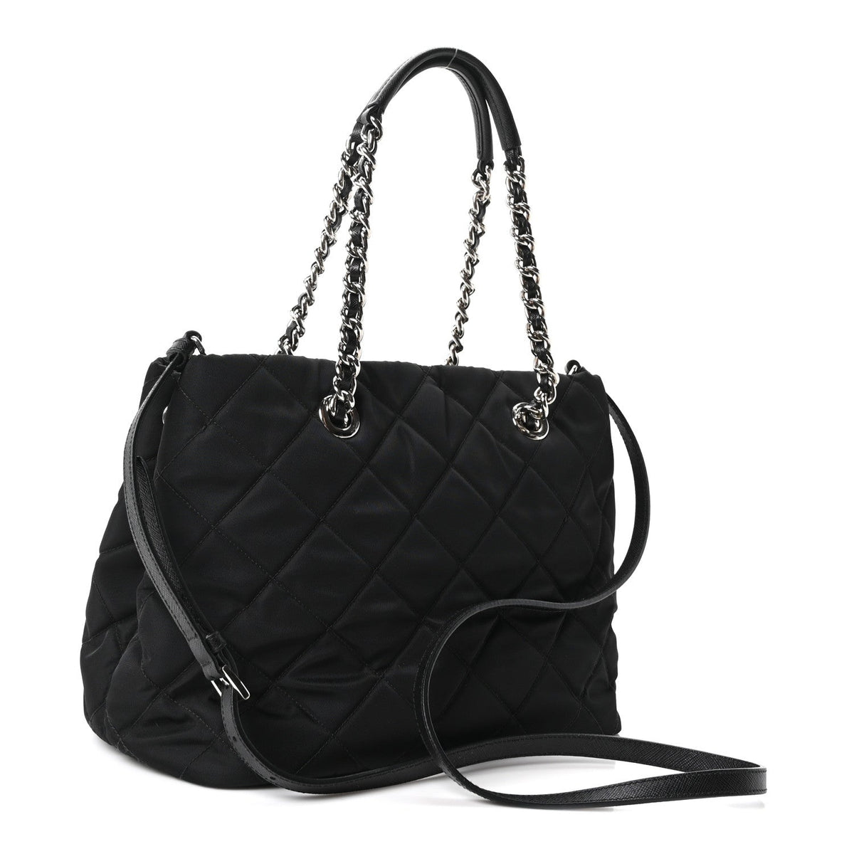 Prada Nylon Tessuto Impuntu Quilted Tote Black