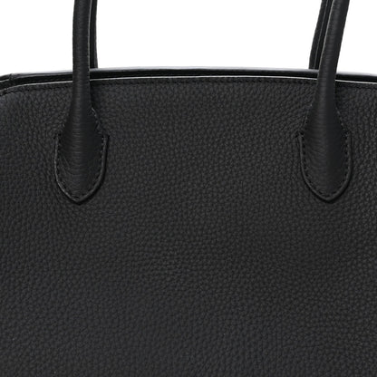 The Row Grained Calfskin Marlo 12 Tote Bag Black