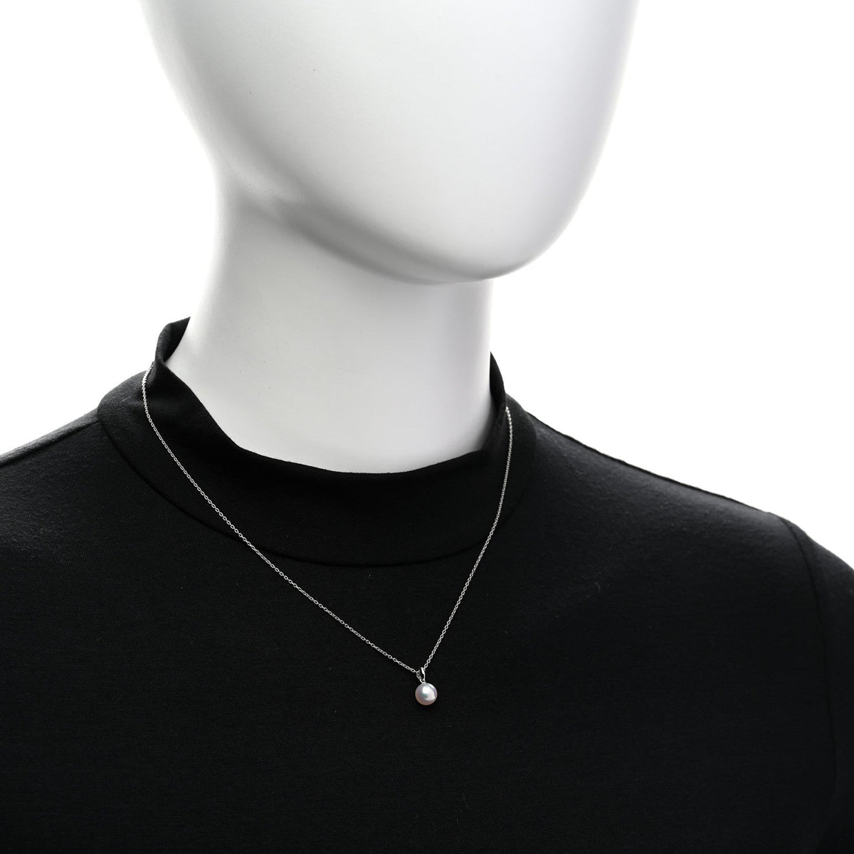 Mikimoto 18K White Gold Akoya Cultured Pearl 6.5-7mm Pendant Necklace