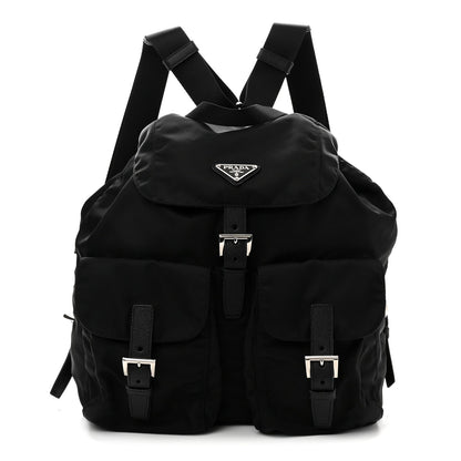 Prada Tessuto Nylon Saffiano Medium Backpack Black