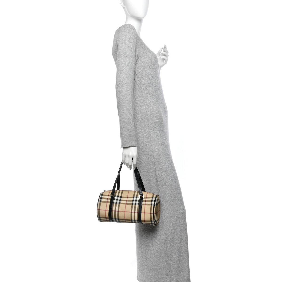 Burberry House Nova Check Barrel Bag Black