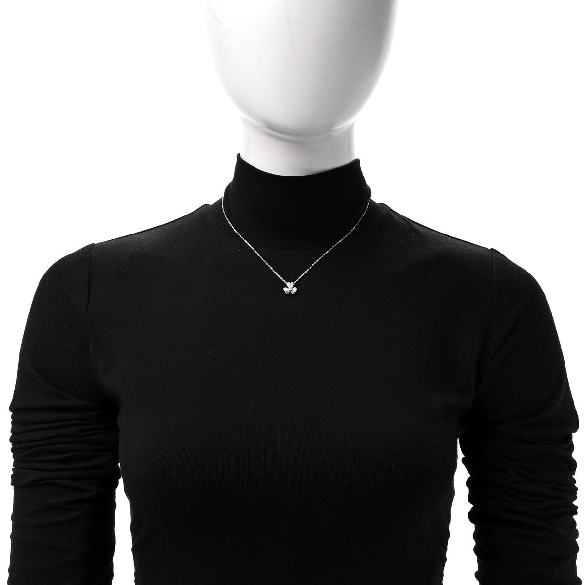 Van Cleef & Arpels 18K White Gold Diamond Mini Frivole Pendant Necklace