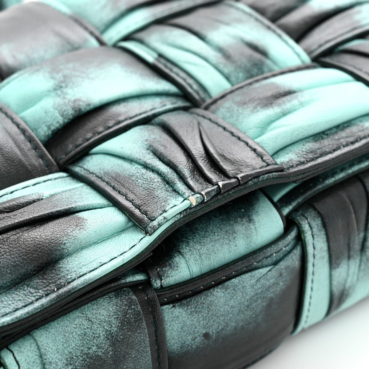 Bottega Veneta Nappa Maxi Intrecciato Padded Cassette Bag Celadon Inkwell 1983362