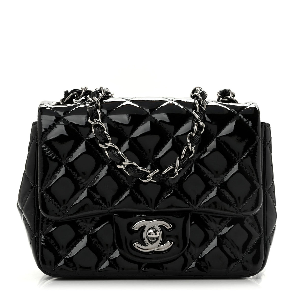 Chanel Patent Calfskin Quilted Mini Square Flap Black 1987491