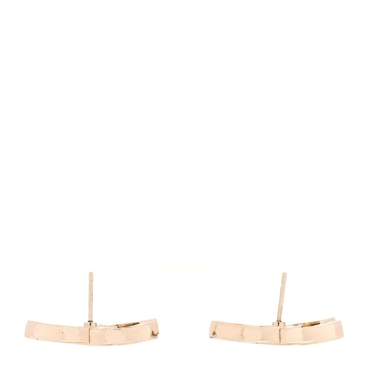 Chanel Crystal CC Earrings Light Gold