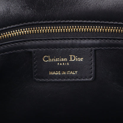 Christian Dior Canvas Macro Houndstooth Medium Caro Bag Black White