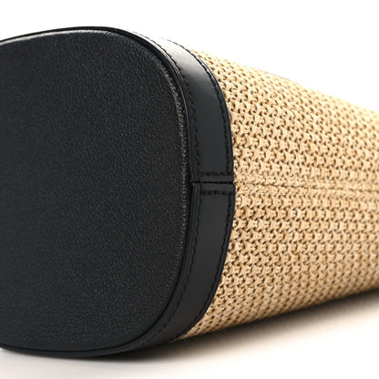 Louis Vuitton Raffia Leather Petit Bucket Black