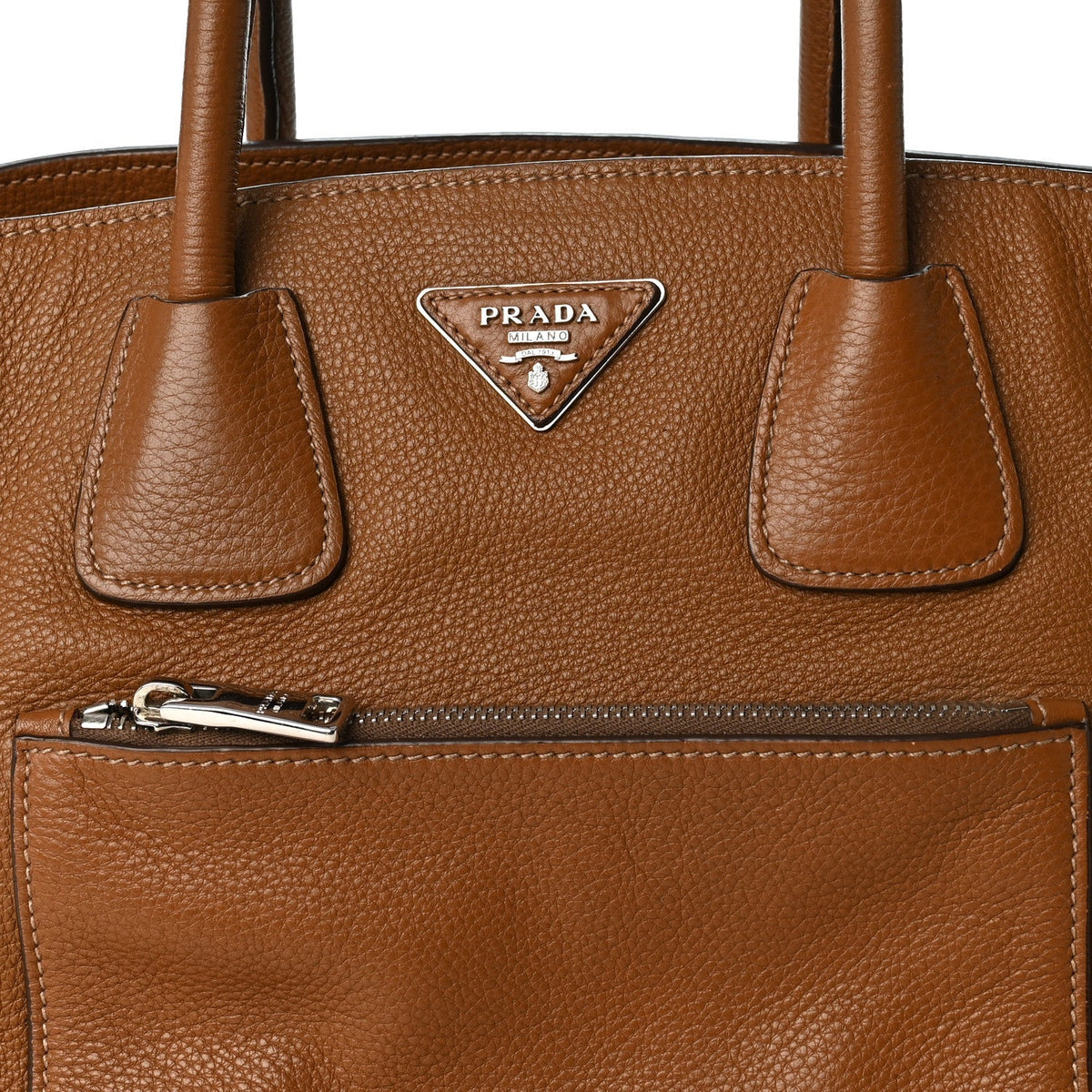 Prada Vitello Daino Shopping Tote Brown