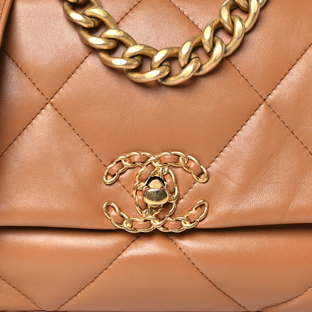 Chanel Lambskin Quilted Medium 19 Flap Brown