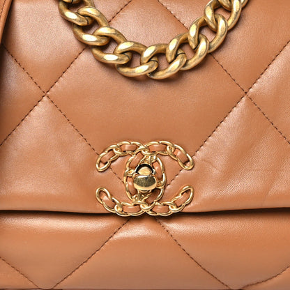 Chanel Lambskin Quilted Medium 19 Flap Brown