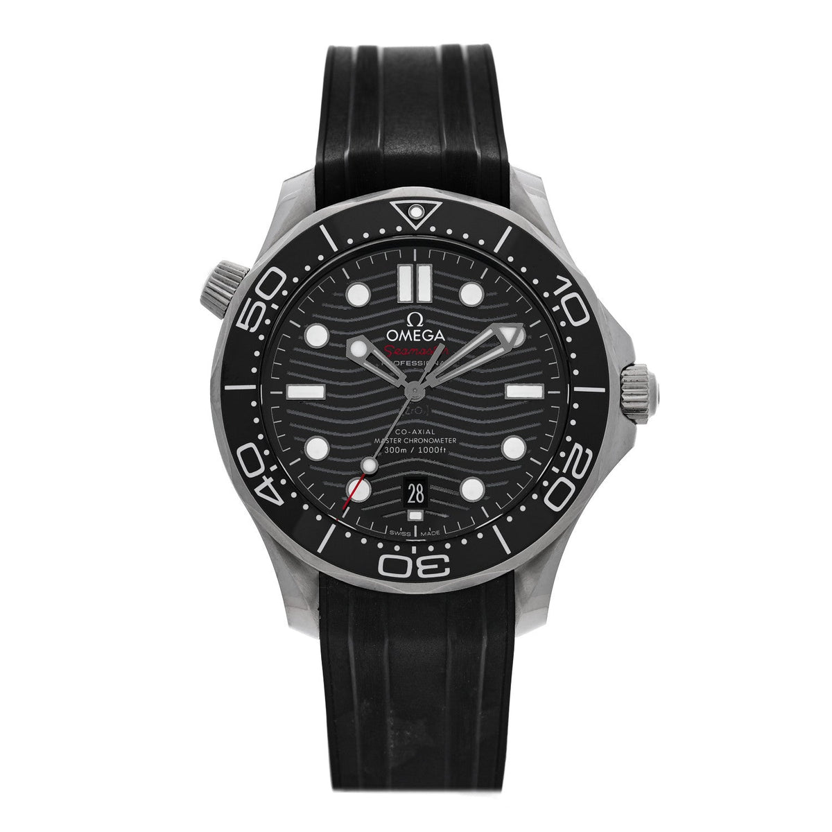 Omega Stainless Steel Rubber 42mm Seamaster Diver 300M Watch Black 210.32.42.20.01.001