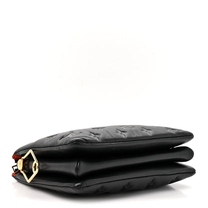 Louis Vuitton Lambskin Embossed Monogram Coussin BB Black 1957609