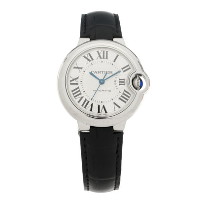Cartier Stainless Steel Alligator 33mm Ballon Bleu De Cartier Watch