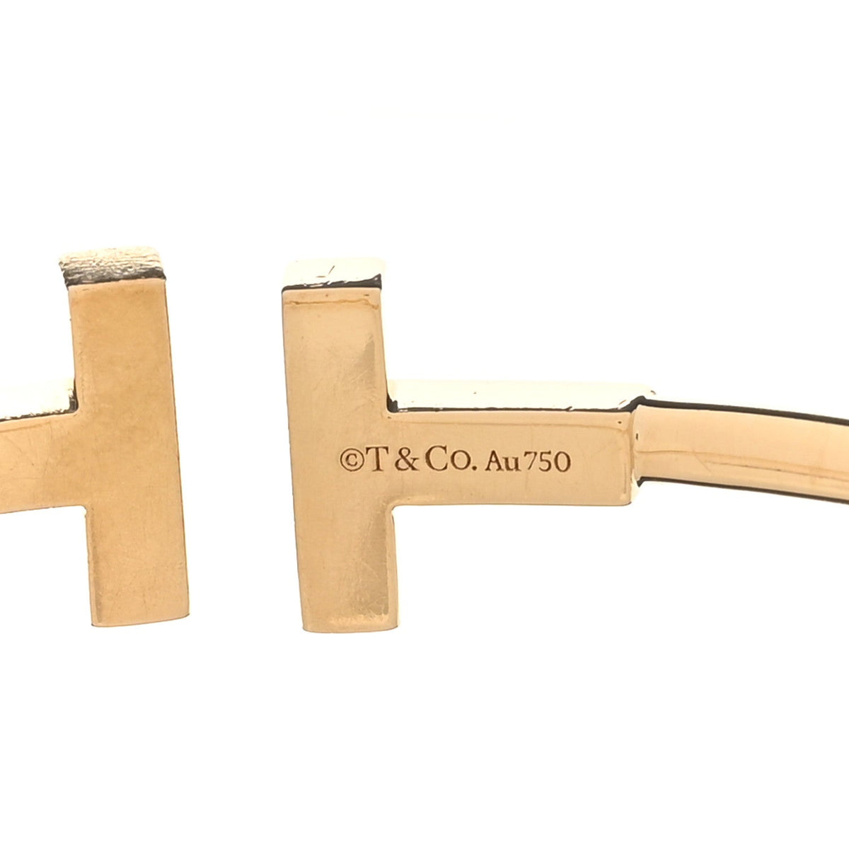 Tiffany 18K Yellow Gold Diamond T Wire Bracelet