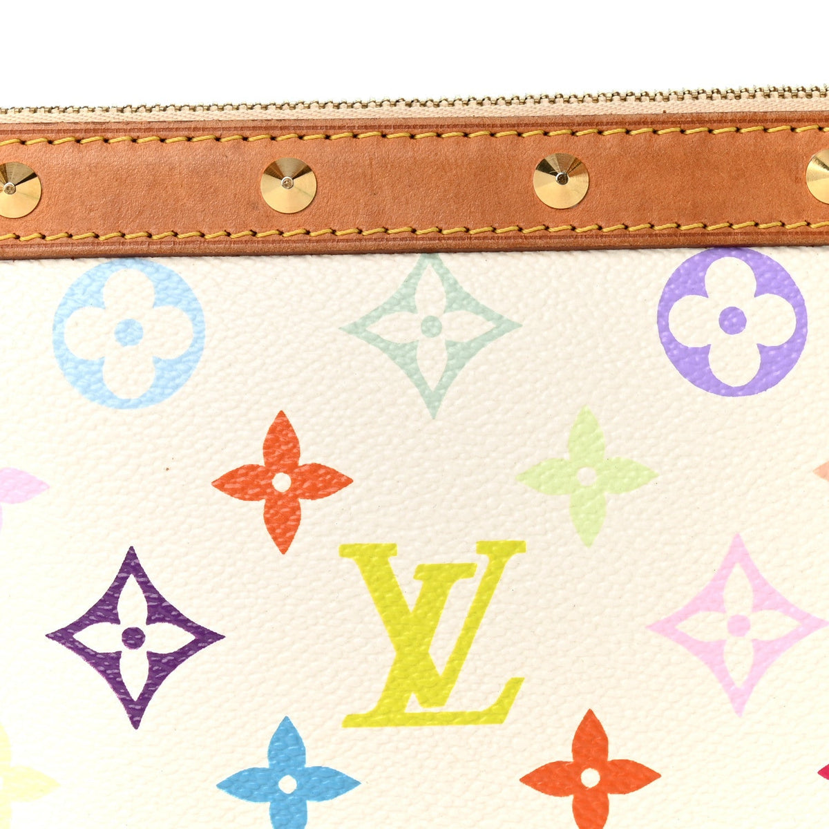 Louis Vuitton Monogram Multicolor Pochette Accessories White 1986710